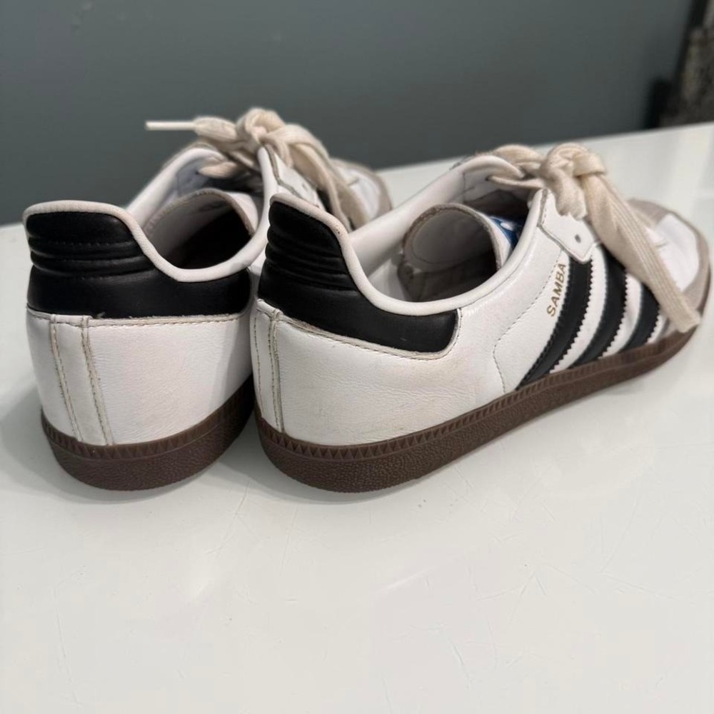 Adidas Samba OG White Black Leather Sneakers Womens 8.5 EU 42